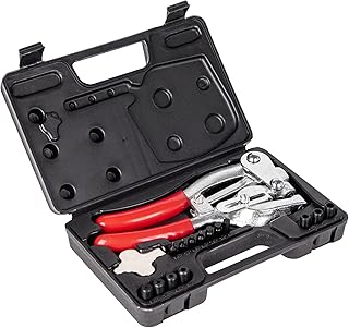 Heavy Duty Hole Punch Tool Set - NiQinWuKin Metal Hole Punch Professional Heavy Duty Hole Puncher Hand 3/32in to 9/32in for Aluminum, Brass, and Steel Sheet Metal and More with Storage Box (Red)
