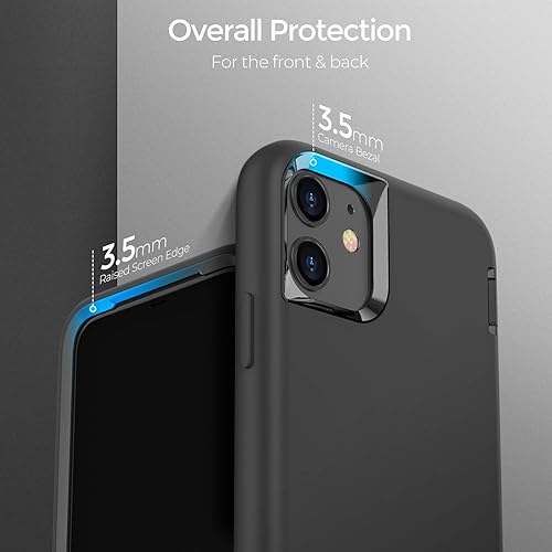 Miniatura 4 de ORIbox - Funda compatible con iPhone 12 Pro Max, acabado suave al tacto de silicona líquida exterior, negro