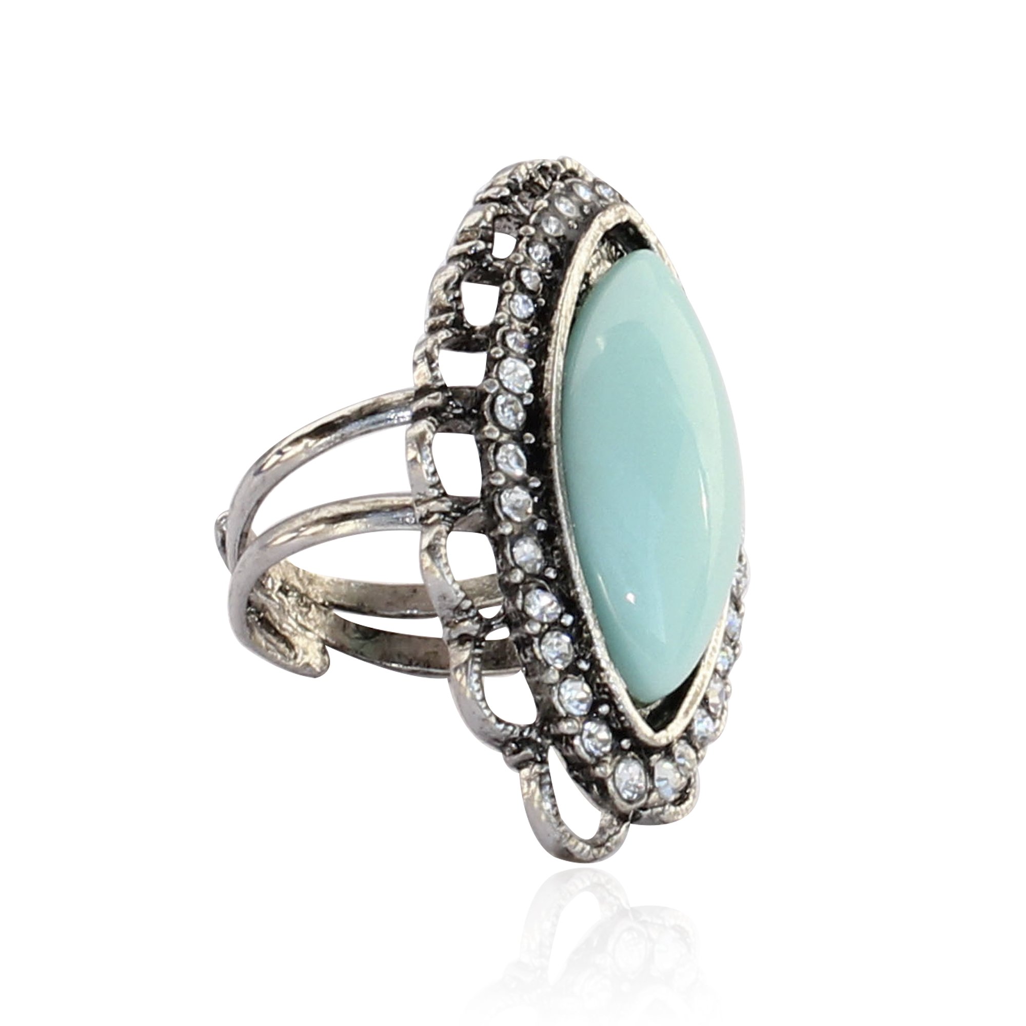 touchstone Indian Designer and Trendy Jewelry Finger Rings in White Tone for Women-picture-29