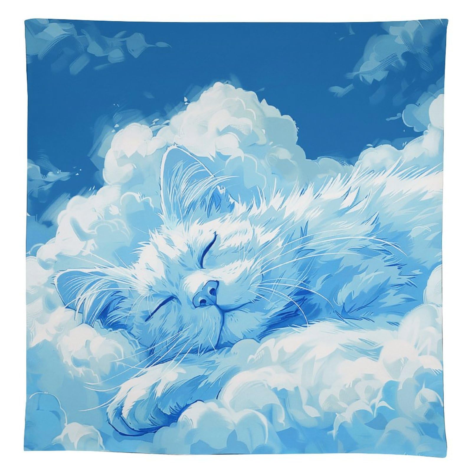 Nappe en lin chat 140x140 cm lavable pour table de cuisine, salle à manger et fête