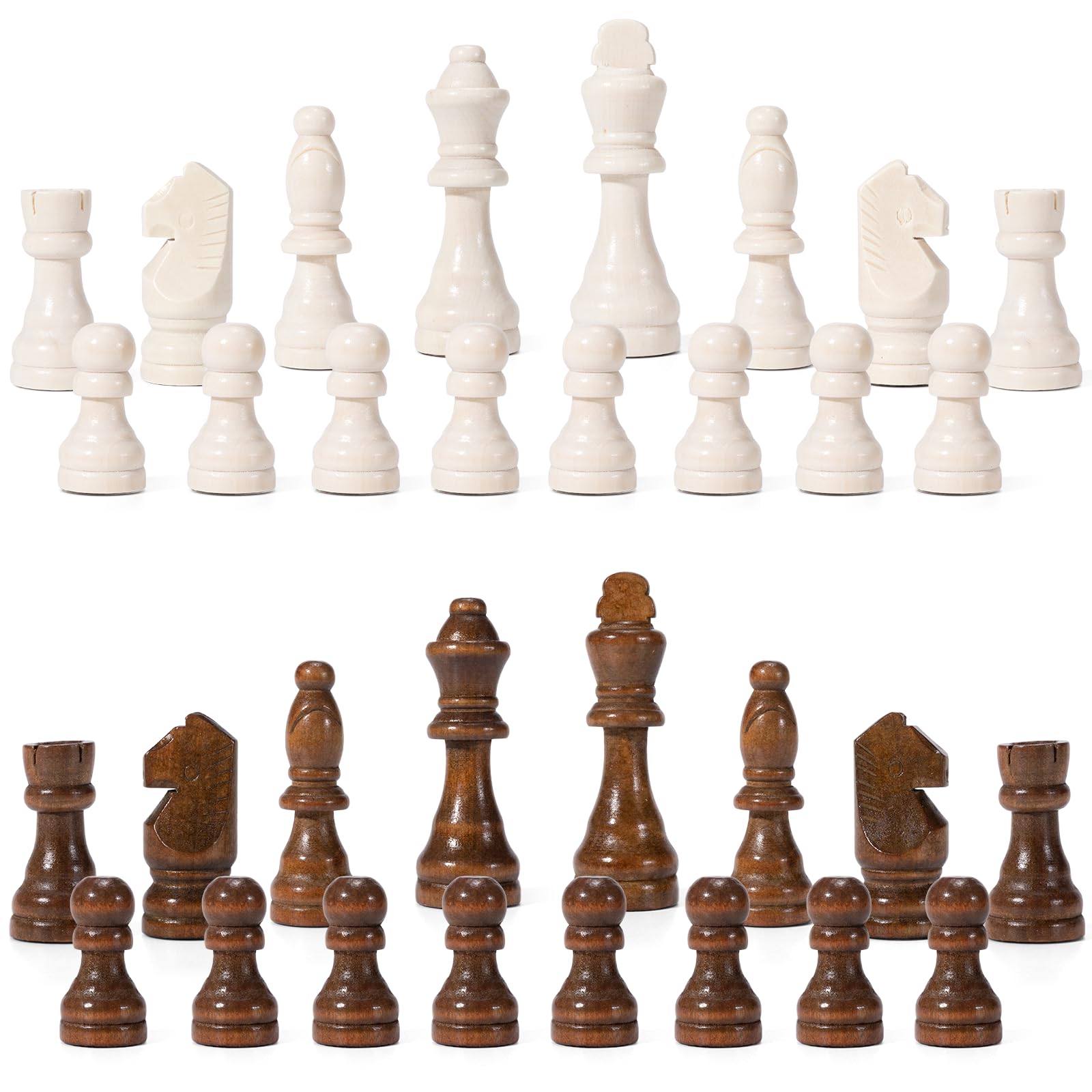 Nur große Schachfiguren aus Holz, 8,9 cm, Königsturnier Staunton Wood Chessmen