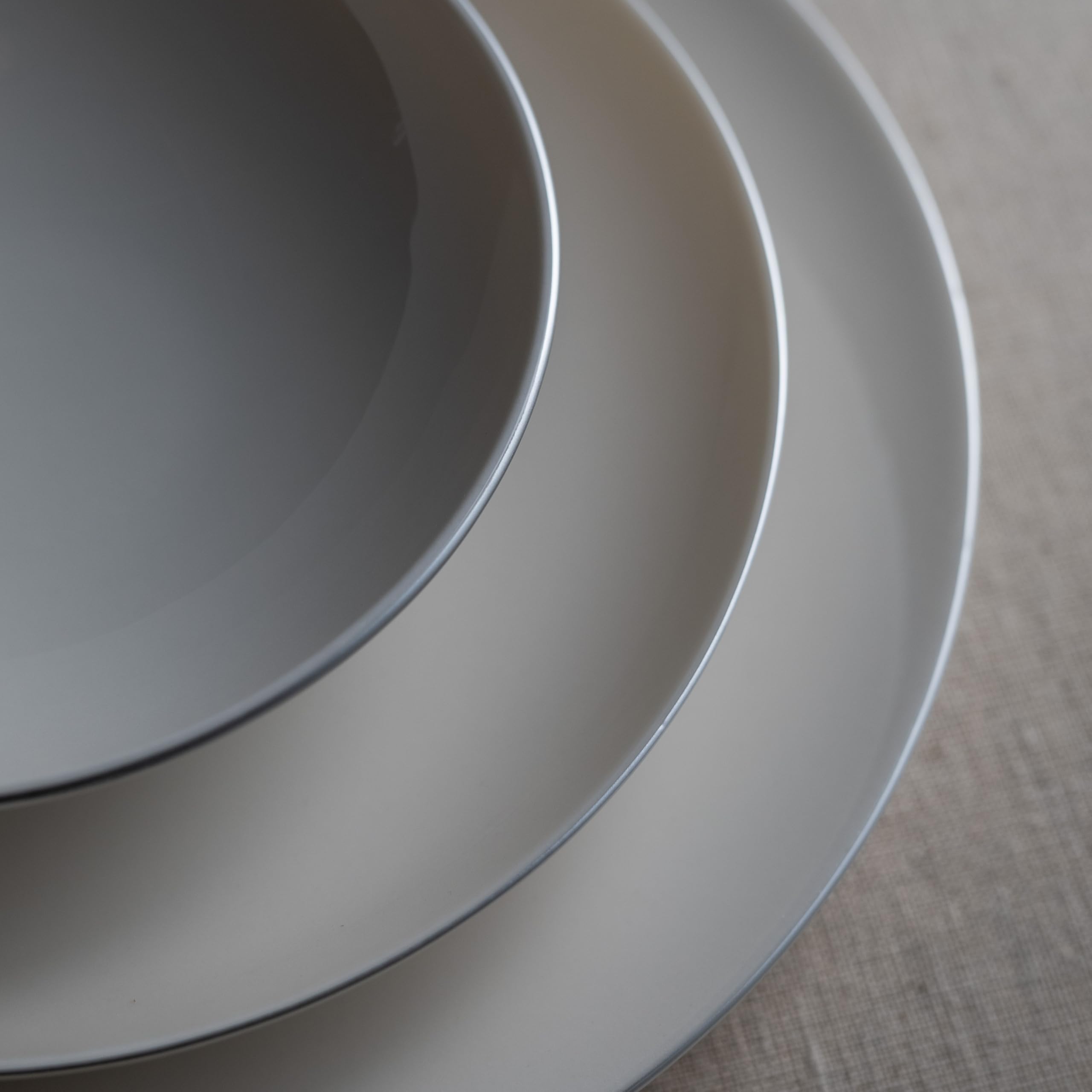 Vajilla Güral Porselen Atina Dinner Plata - 18 Piezas para 6 Personas – Vajilla Completa de Porcelana Blanca