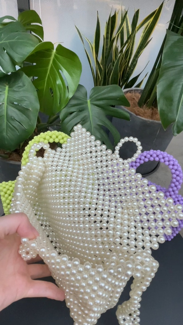 YUSHINY Women Handmade Pearl Beaded Evening Handbag Malaysia