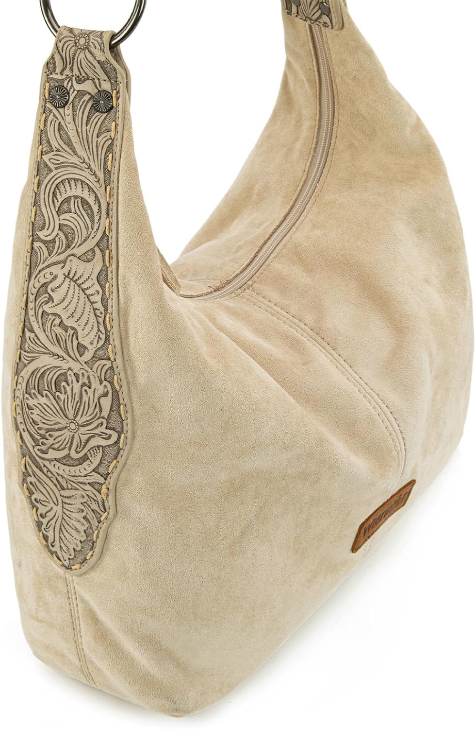 Wrangler Suede Hobo Purse for Women Embossed Soft Slouchy Shoulder Bag 2Pcs Set - Image 3