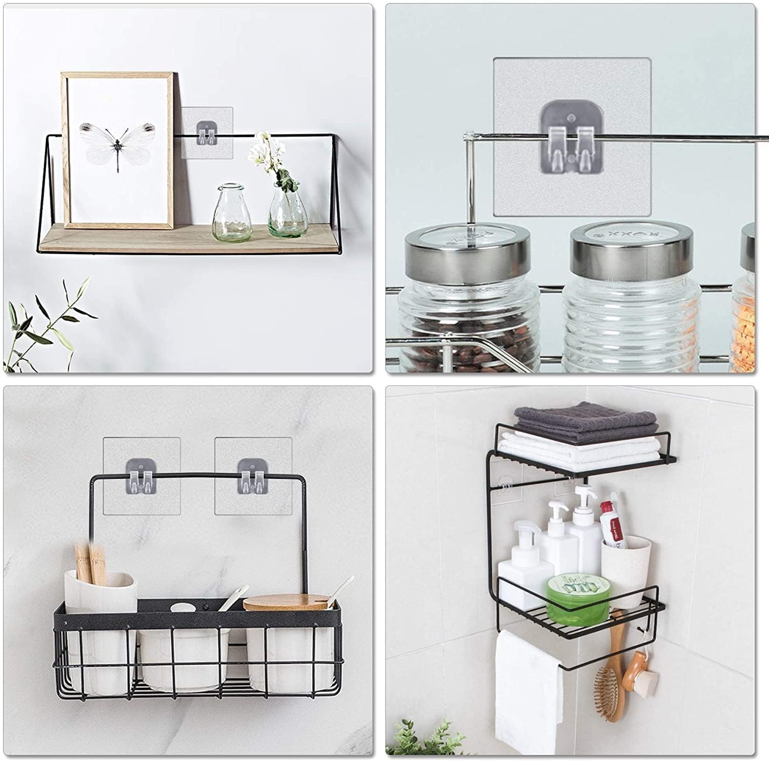 TARTAMYA Self Adhesive Magic Sticker, 8 x 8 cm, Transparent, Strong Mounting Base for Bathroom Kitchen Accessories (Magic Sticker Hook) 3