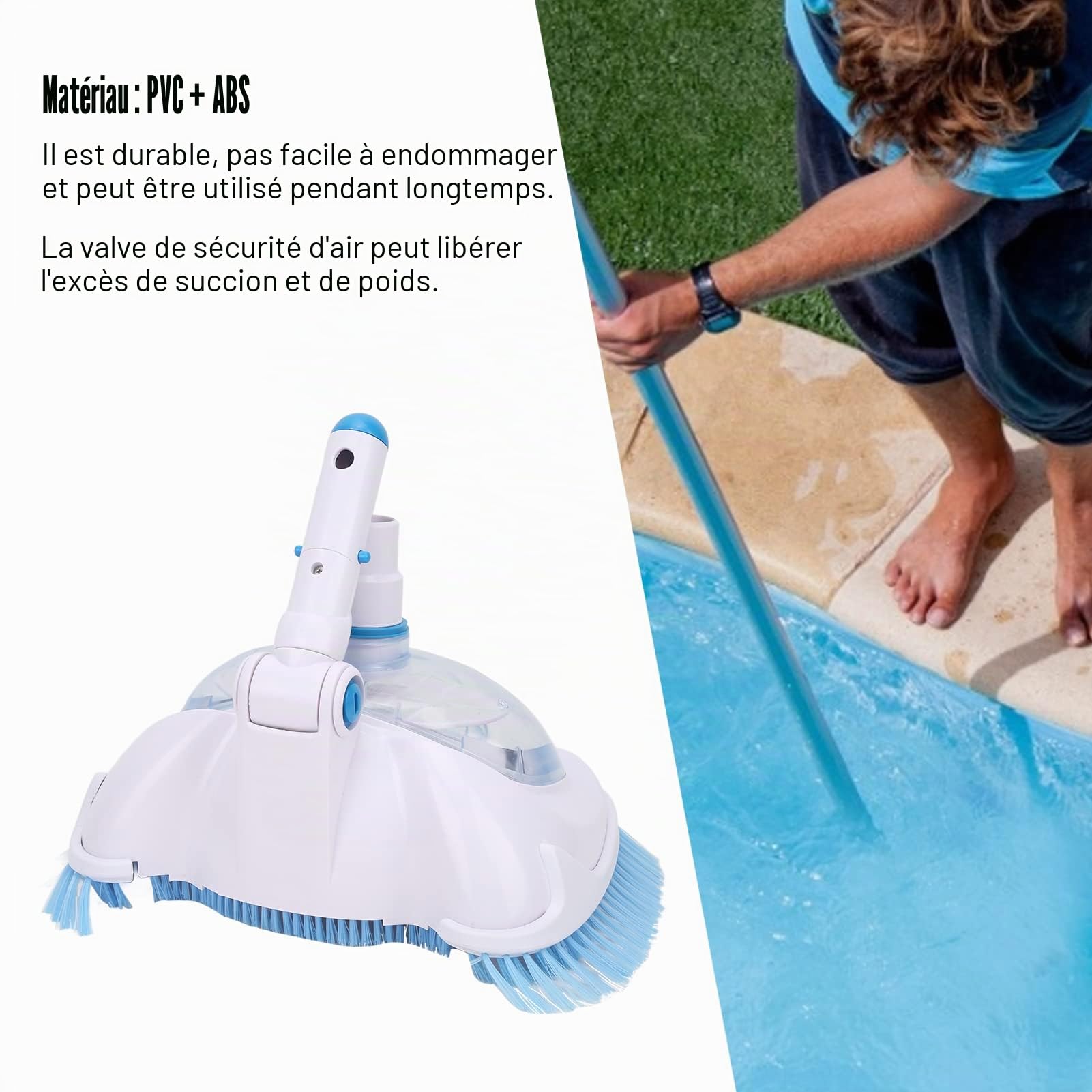 tête d'aspirateur de Piscine Manuelle, intégration de Nettoyage par Aspiration Outil de Nettoyage par Aspiration pour Un Entretien Efficace de la Piscine