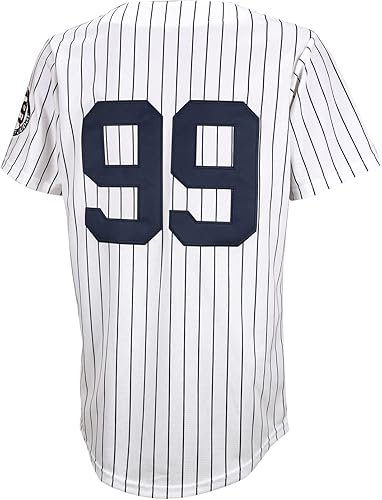 Miniatura 3 de 99 Parches bordados de jersey de béisbol Jersey blanco cosido con rayas azul marino