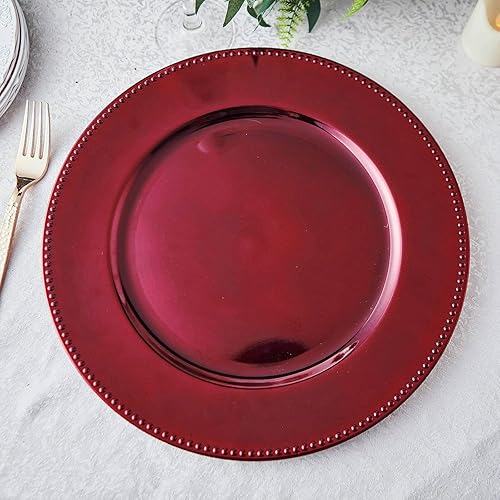 Vista 42 de Efavormart - 6 platos de carga redondos con cuentas negras de 13 pulgadas para decoración de mesa, vacaciones, boda, catering, decoración de eventos