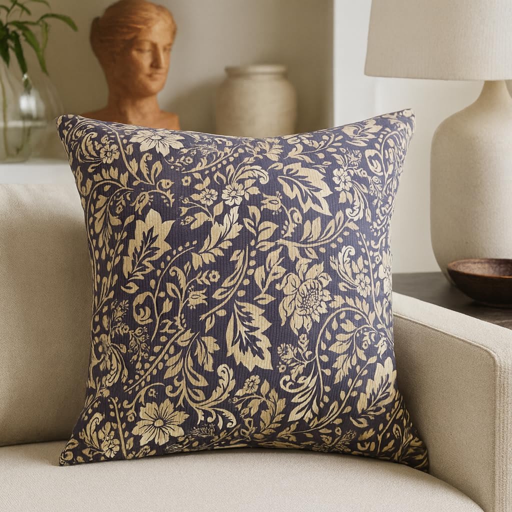 Upper East-Purple Decorative Throw Pillow Cover 20x20, Cotton Dobby, Made in Korea