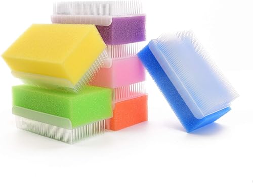 Miniatura 10 de Special Supplies Paquete de 12 esponjas de baño para bebés, depurador de espuma suave con cepillo de cerdas de tapa de cuna, limpieza corporal,