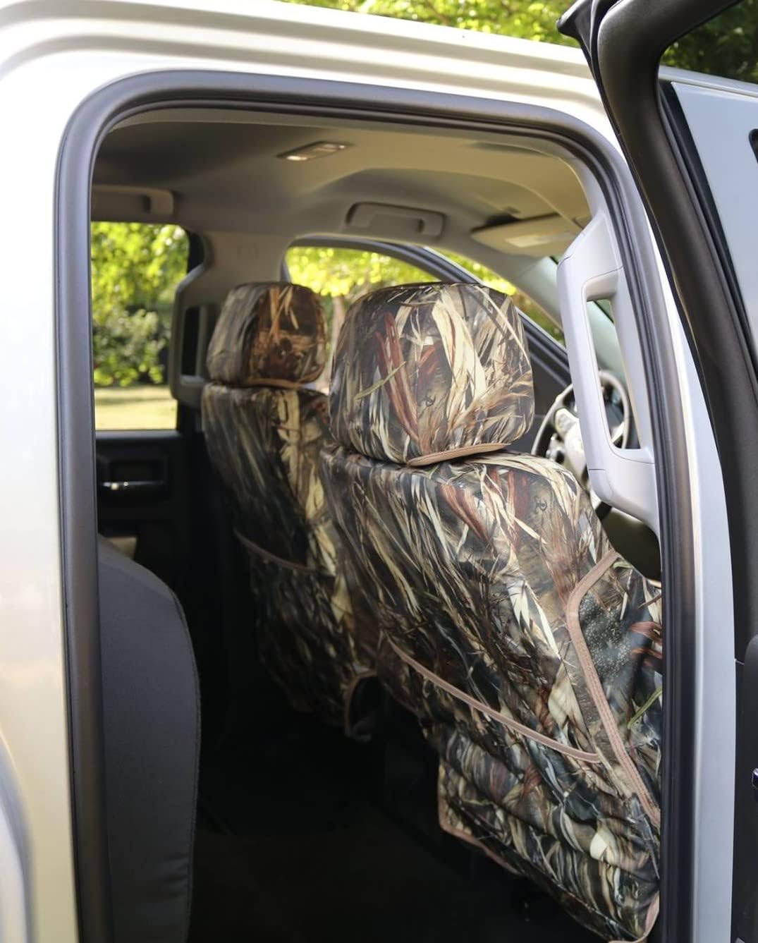 Durafit Seat Covers, C1143 Seat Covers DRT Camo Endura for 2014-2020 Chevy Silverado Front 40/20/40 Split Bench Seat with Opening Center Console and with Opening 20 Section Seat Bottom.