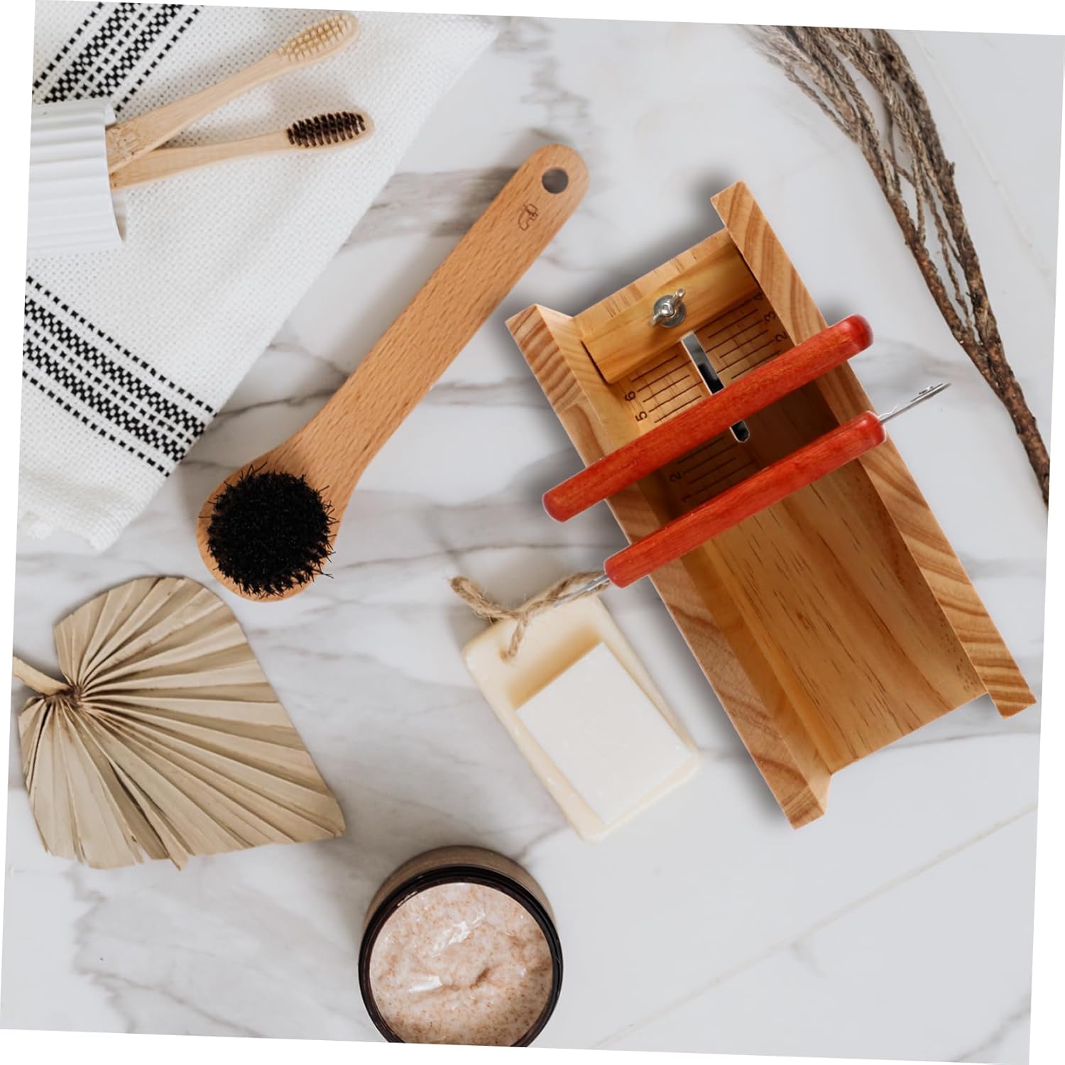 1Set Wooden Soap Cutter with Wavy Straight Cutters Handmade Soap Cutting Tool for Sized Soap Cake and Sugar Cubes for Crafting