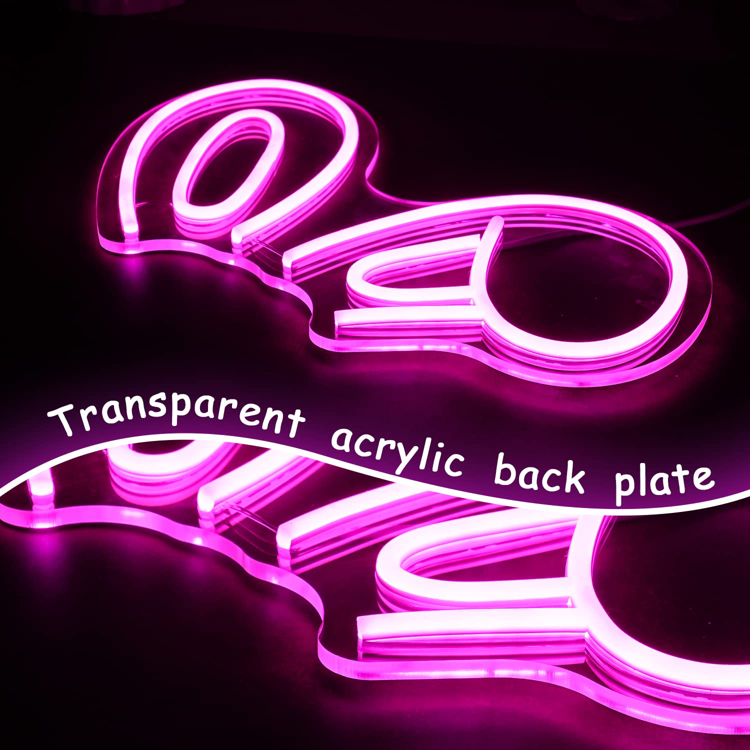 Amazon.co.jp: ウサギの耳ネオンサイン ピンクライトインテリア