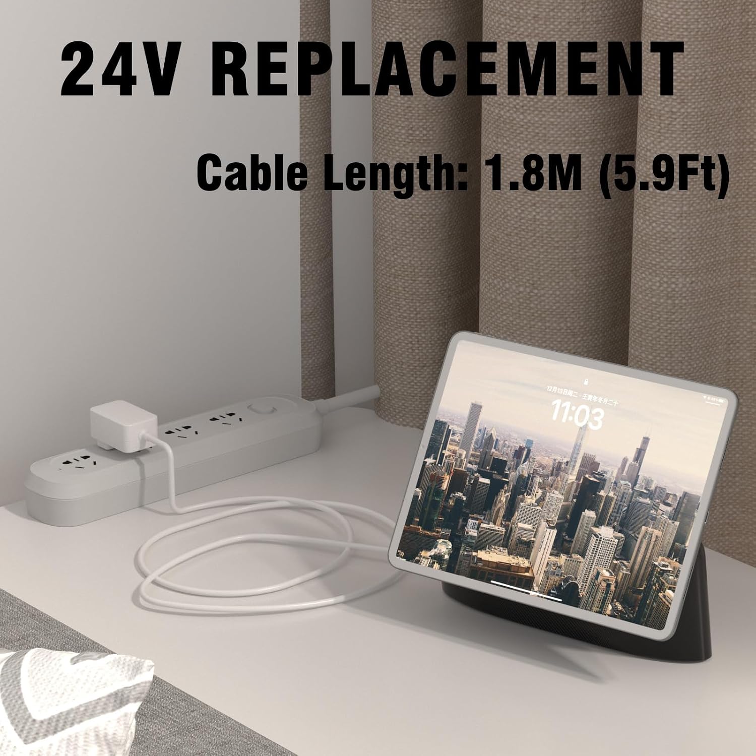 24V Charger Compatible with Google Nest Hub MAX Smart Speaker Google Nest Audio,Power Cord for 10" Smart Display Wall image 4