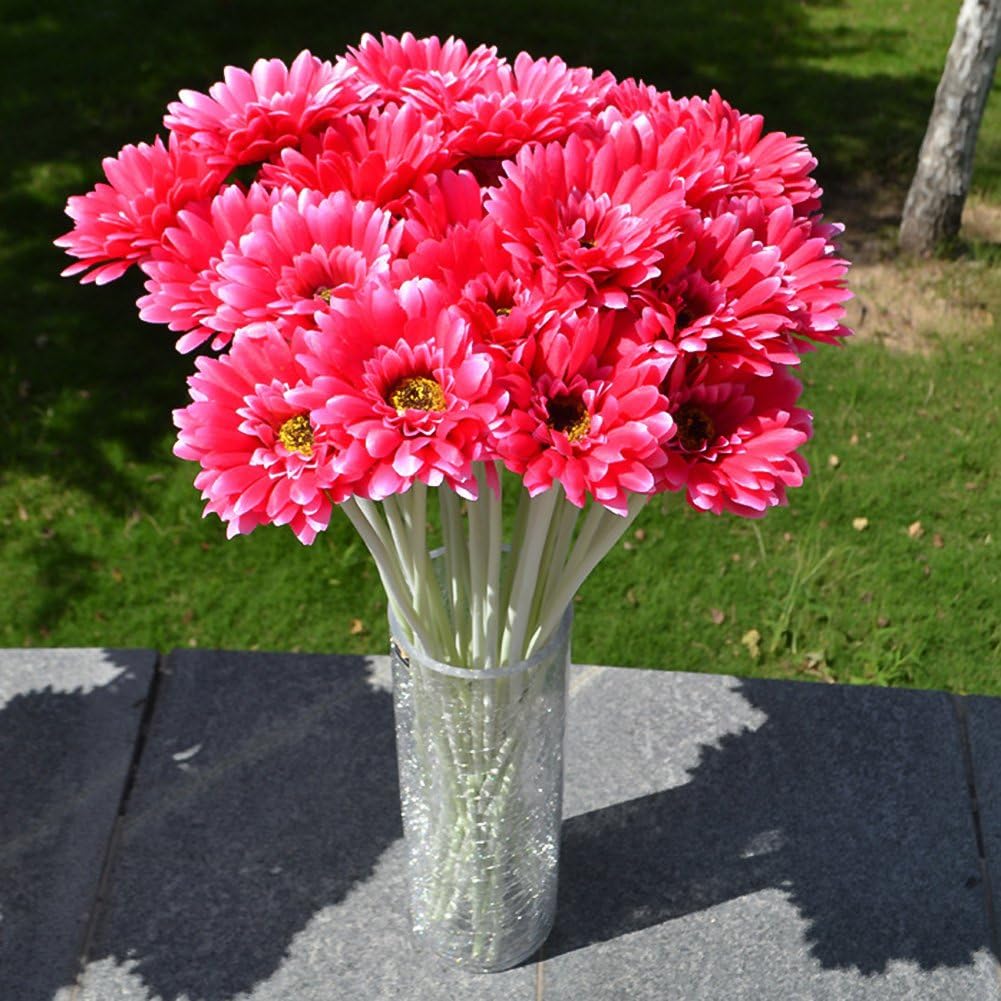 10x Silk Gerbera Daisy Artificial Flowers Bouquet Home Wedding Decoration