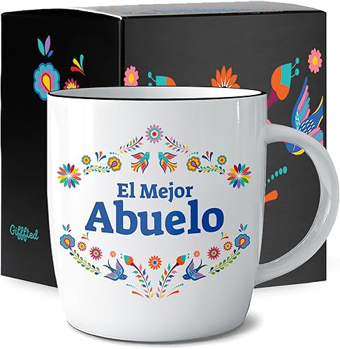 Triple Gifffted Taza de café del mejor abuelo del mundo, El Mejor Abuelo Ideas de regalos en español para Navidad, Día del Padre, Navidad,