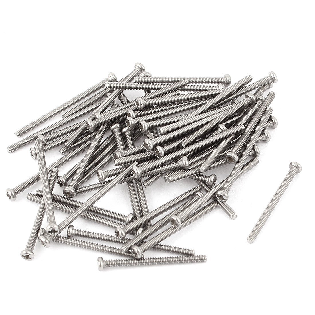 TOP-VIGOR 30Pcs Cross Pan Head Machine Screws, M2x30mm Phillips Round Head Screws Bolts for Machinery Furniture, Car