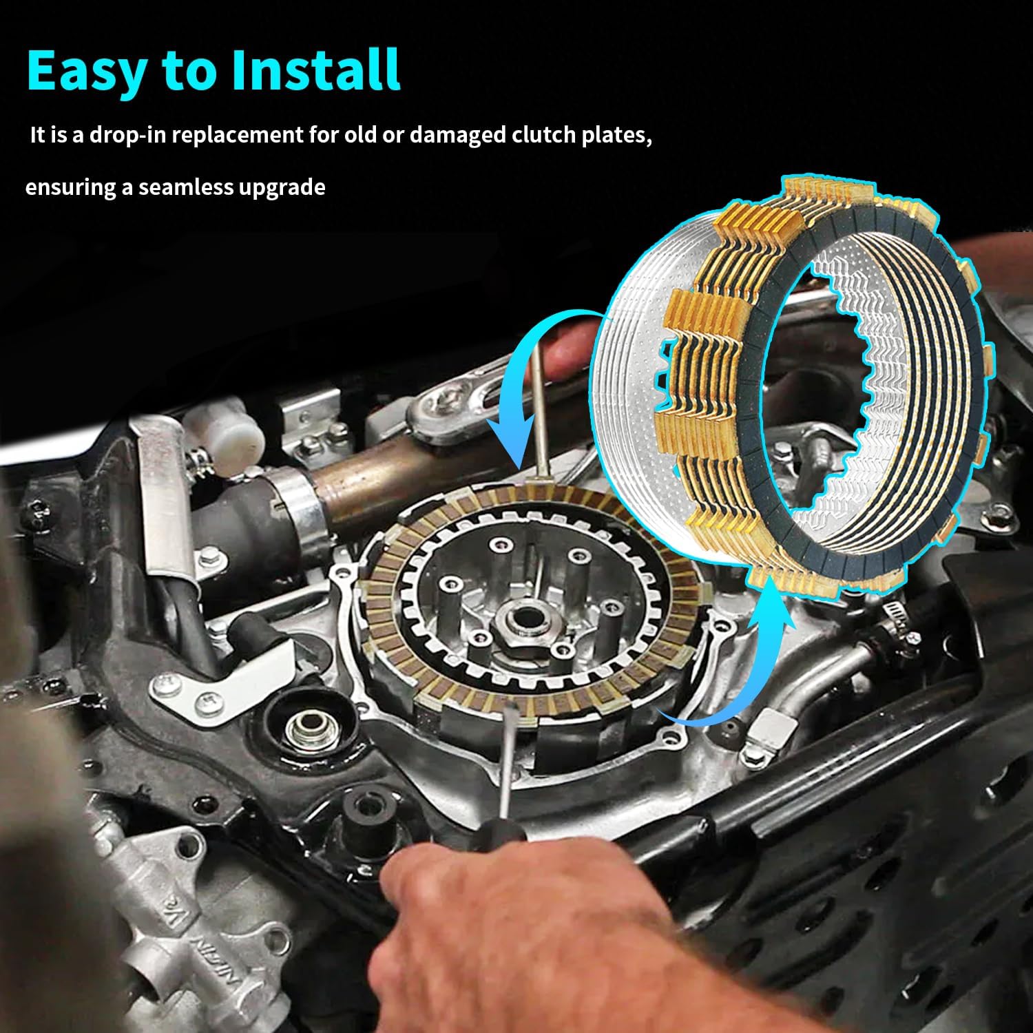 Extra Plate Friction Steel Clutch Plates & Gasket Kit Fit for Suzuki 1997-2004 Marauder 800 VZ800 OEM#21442-37401