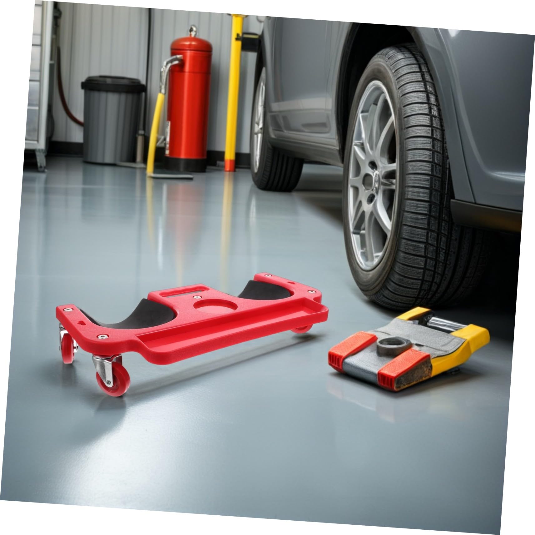 BESTYASH Protectores de Rodilla con Ruedas para Construcción y Reparación de Coches Cojín Ergonómico para Trabajo Suelos y Azulejos Almohadilla Resistente y Cómoda para Mecánicos y