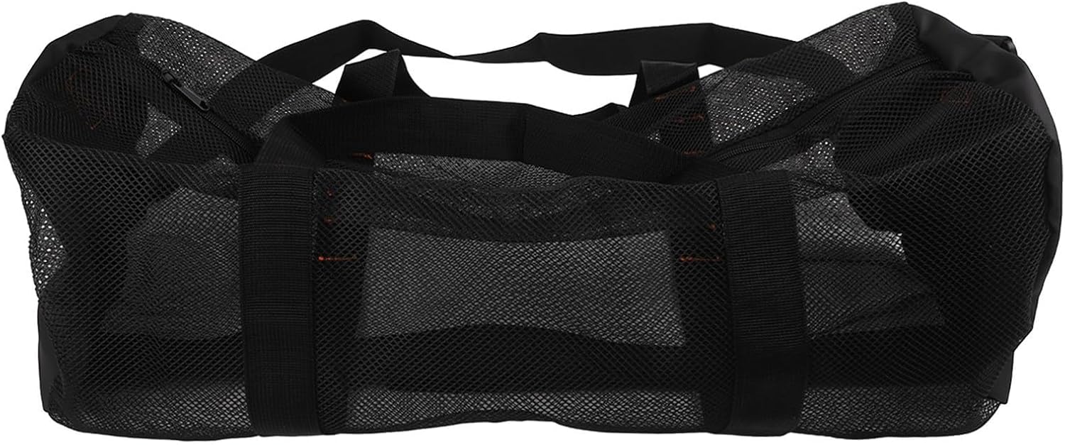 Diving Equipment Mesh Sack, Scuba Gear Storage Bag Made of Nylon Breathable Dive Net, Large Capacity Gym Bag for Beach Swim Towel Tote, Quick Dry Sports Snorkeling Gear Organizer Black or Red