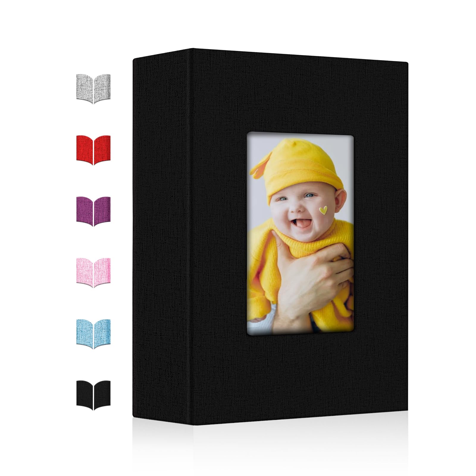 Photo Album 4x6,Linen Cover Slide-in Photo Album Book Can Holds 200 4x6 Photos with 50 Black Sheets for Baby Family Pictures Artwork or Postcards
