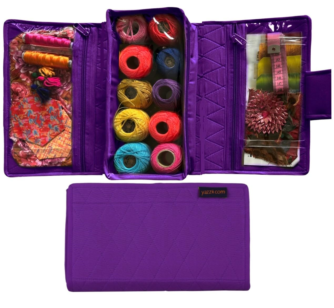 Craft Folding Kit - Portable Soft Storage - Crafts, Sewing, &amp; Quilting Organizer Purple