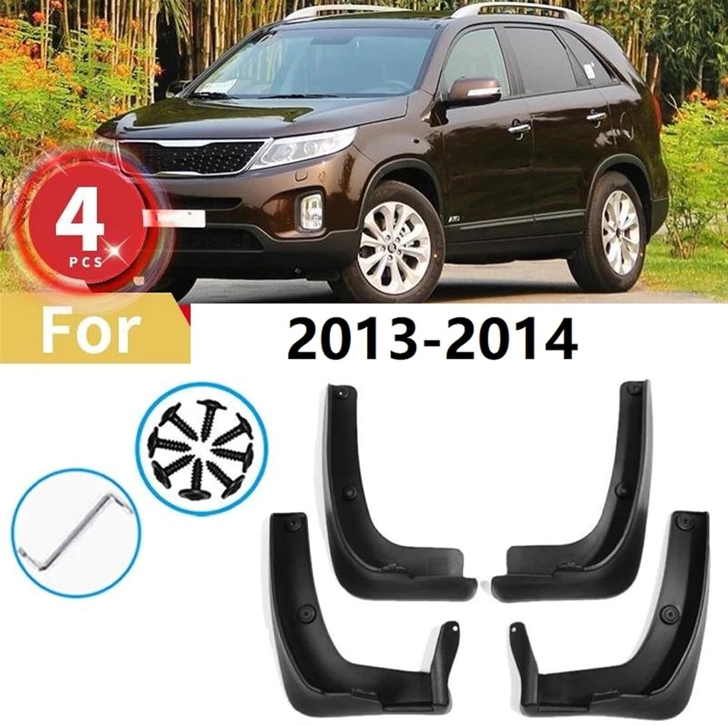 Front Rear Full Set for Kia Sorento XM LX 2013 2014 Mud Flaps Front Rear Mud Cover Guard Mudguard Wheel Fender Accessories
