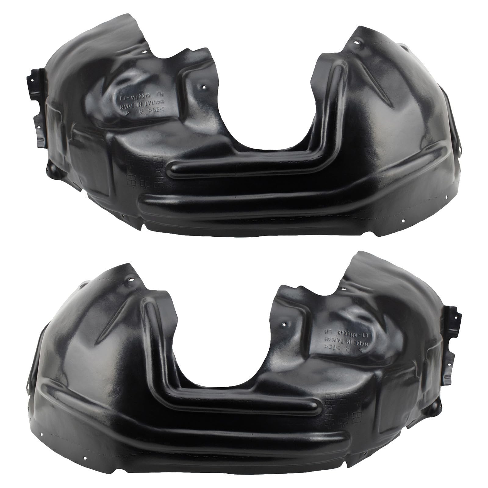 TRQ Front Driver and Passenger Side Inner Fender Liner Set | For 2014-2018 Jeep Cherokee with Type 1 Fenders without Off Road Package