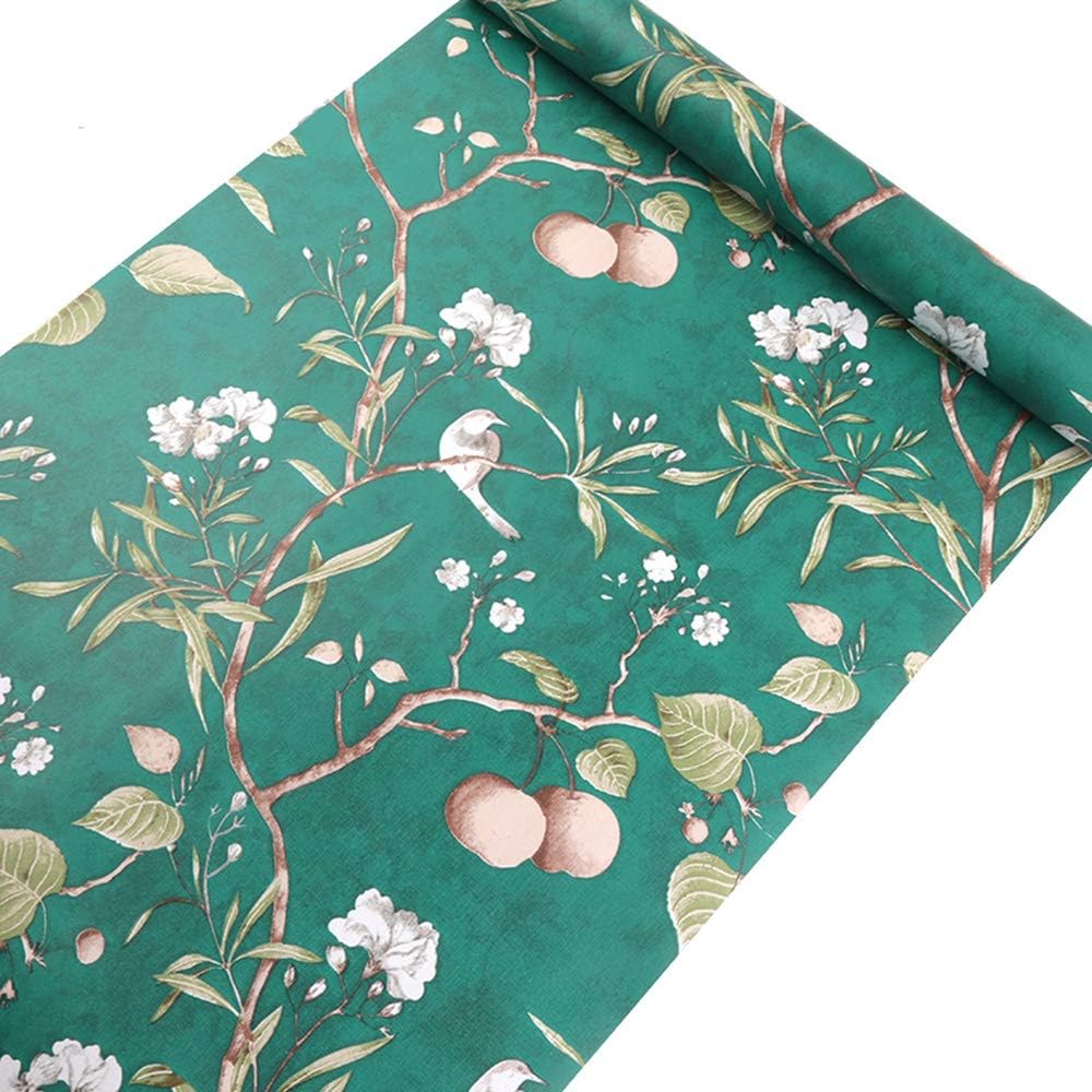 17.7x117 Inches Self Adhesive Decorative Vinyl Tropical Palm Shelf Liner Contact Paper Peel and Stick Wallpaper for Walls Cabinets Shelves Dresser Drawer Bedroom Table Door Sticker