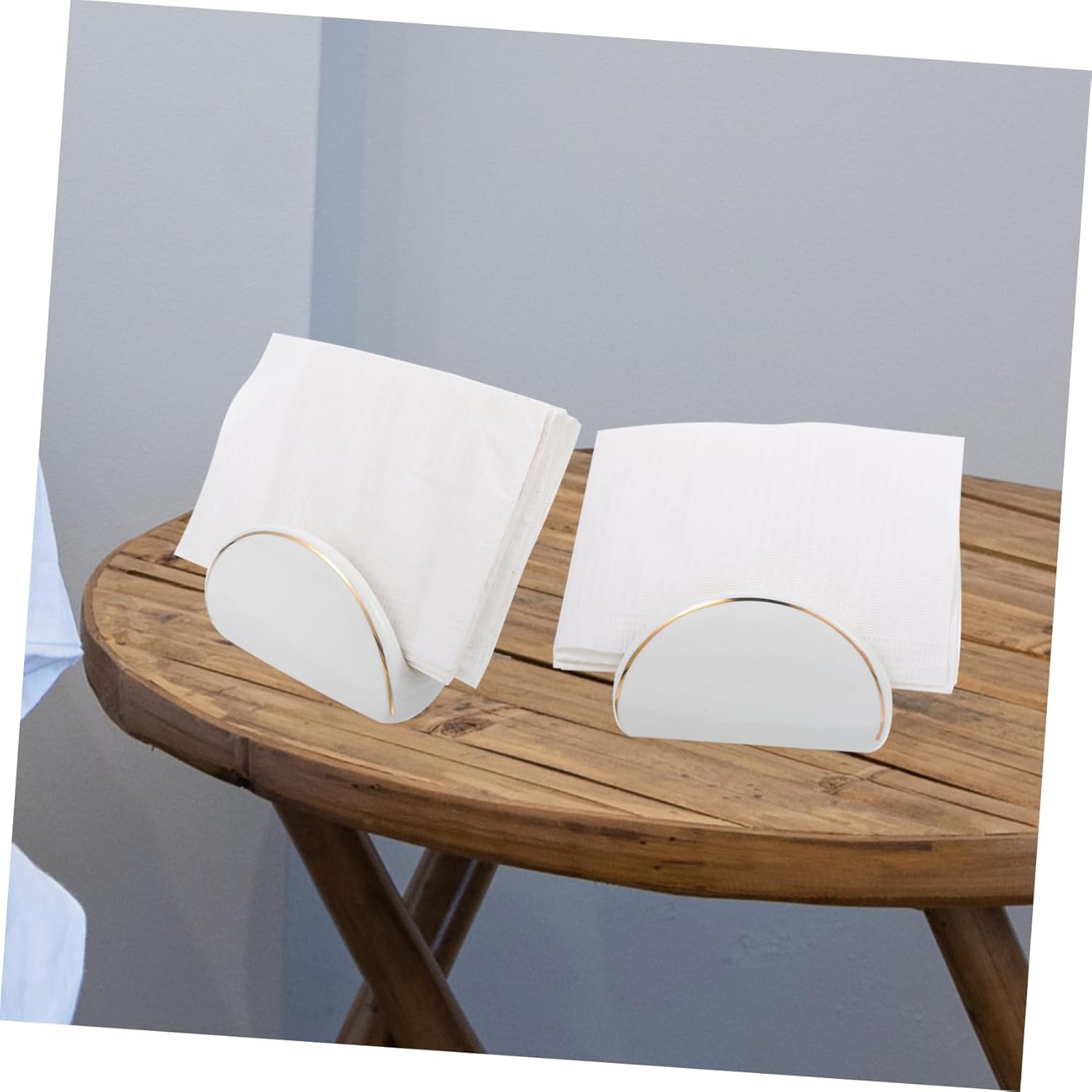 PRETYZOOM 5pcs Western Restaurant Ceramic Napkin Holder Elegant Trim Design for Countertop Use for Dining Tables Cafes and Events Practical Tissues Display Stand