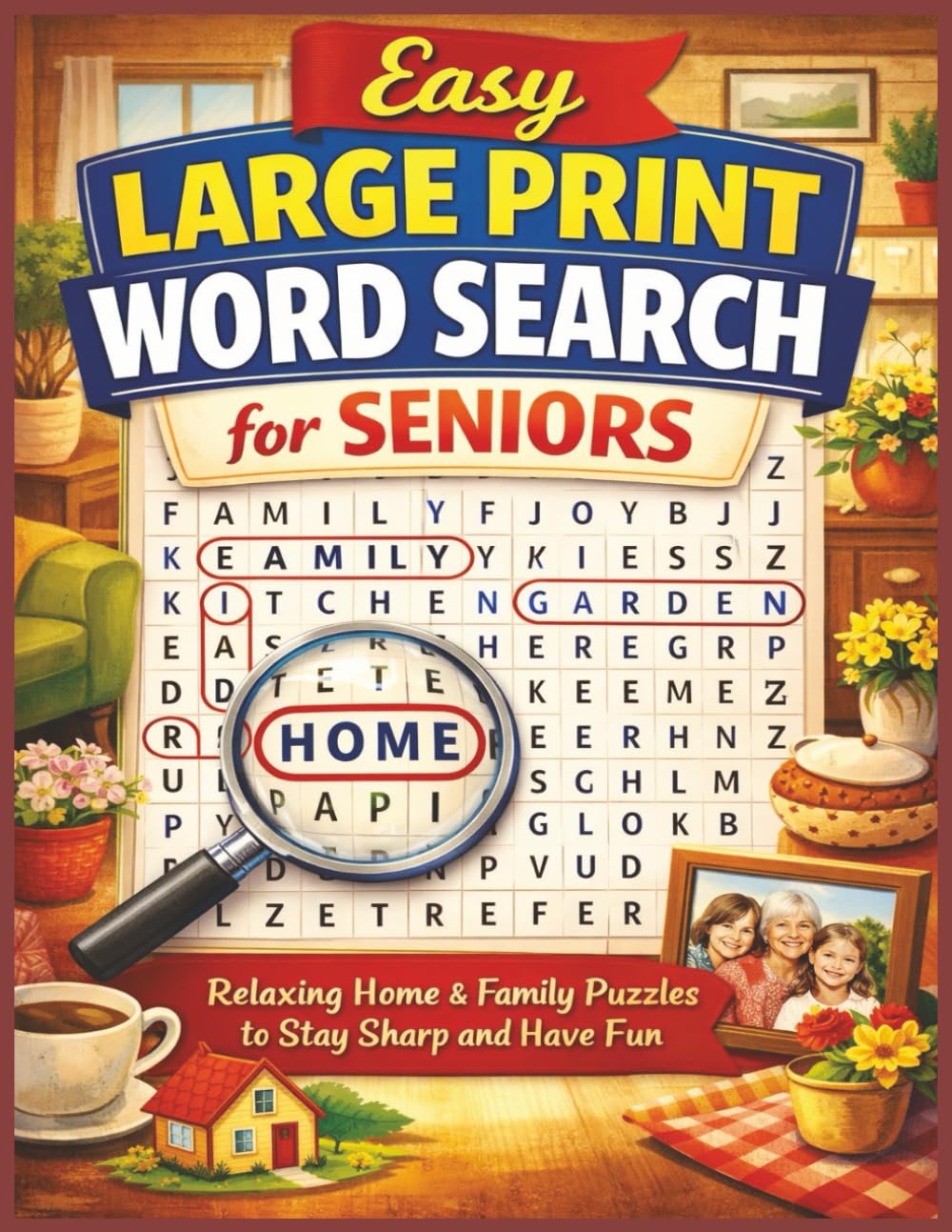 Easy Large Print Word Search for Seniors: Relaxing Home & Family Puzzles to Stay Sharp and Have Fun