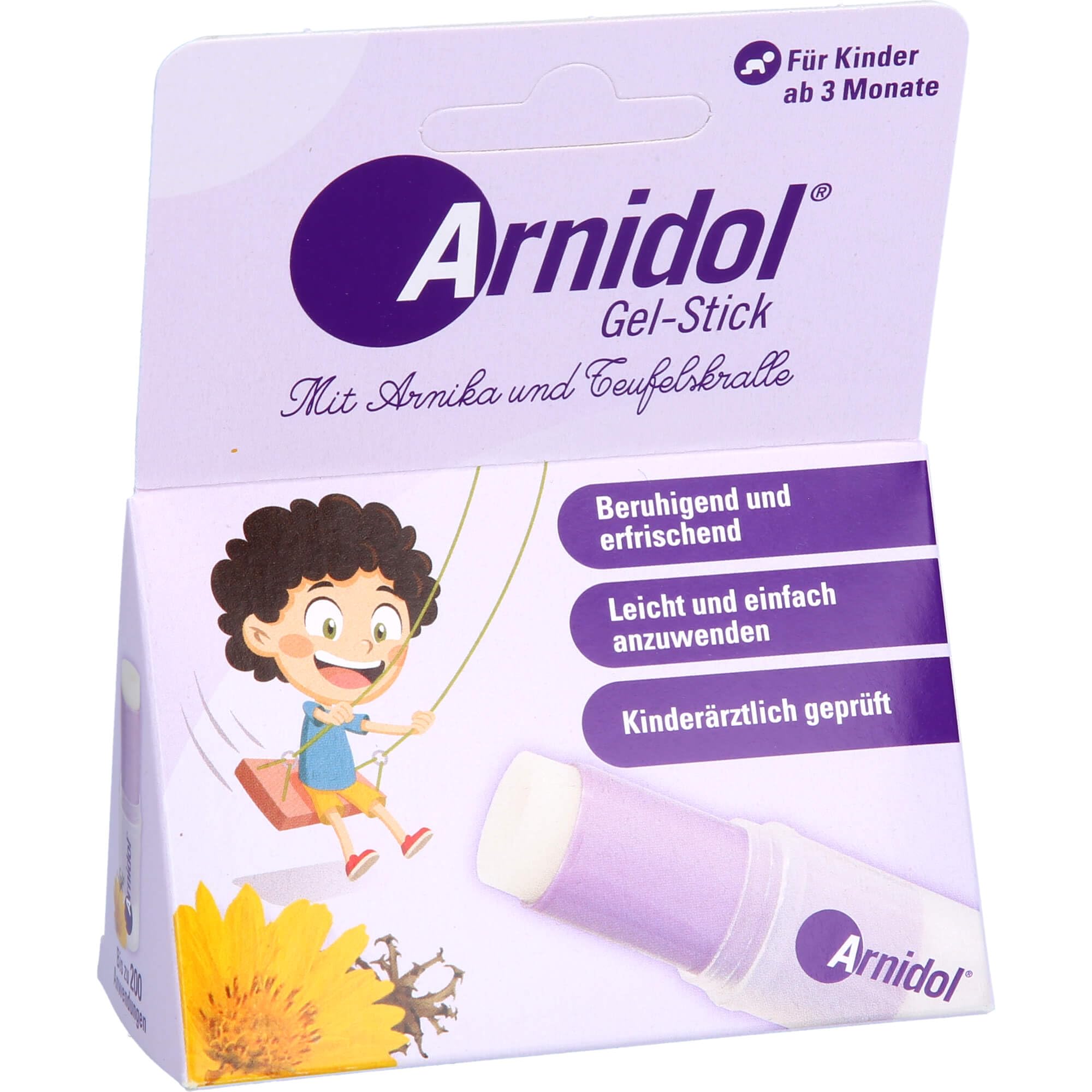 Arnidol - Gel Stick, Calma, Refresca y Reconforta la Piel, Efecto Frío, con Ingredientes de origen natural como Árnica y Harpagofito, Apto a Partir de los 3 Meses de Edad - 15 g