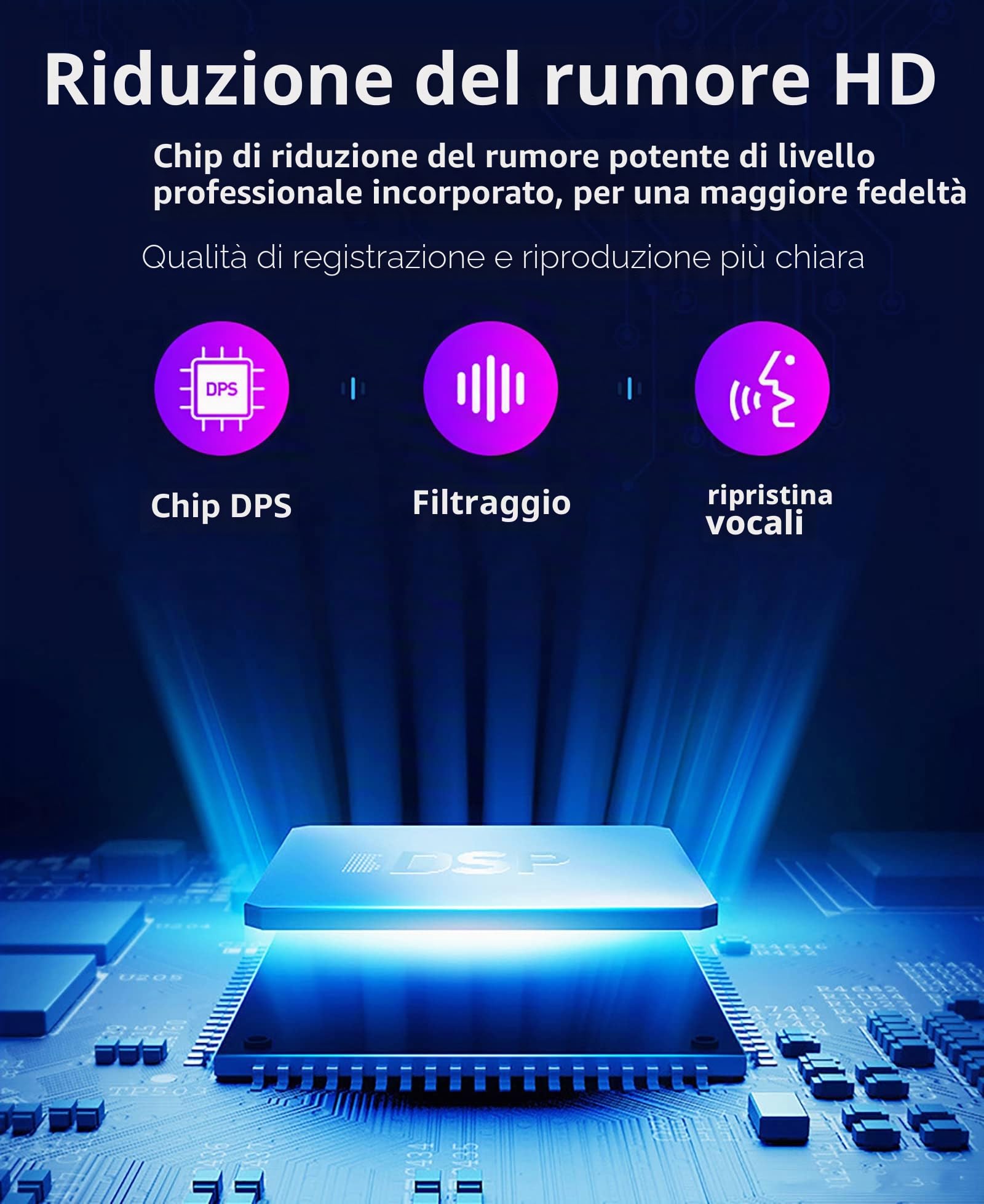 WANGCL Mini registratore vocale a Forma di Ciondolo Registratore vocale Audio Digitale Professionale attivato 60 Ore in Standby Chiavetta USB con cancellazione del Rumore (8 GB)
