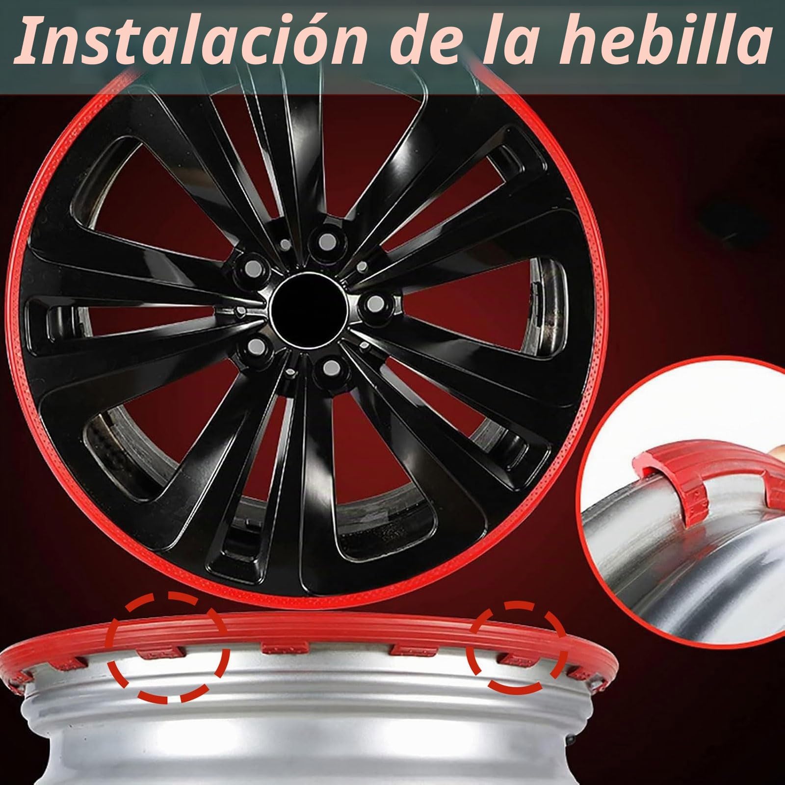Protectores De Llantas De AleacióN,Protectores de Borde de Nailon para Llantas de aleación,16-21 Pulgadas Protector De Llanta De Coche,Juego de 4,Anti RasguñOs,Aplicable a Todos los Modelos