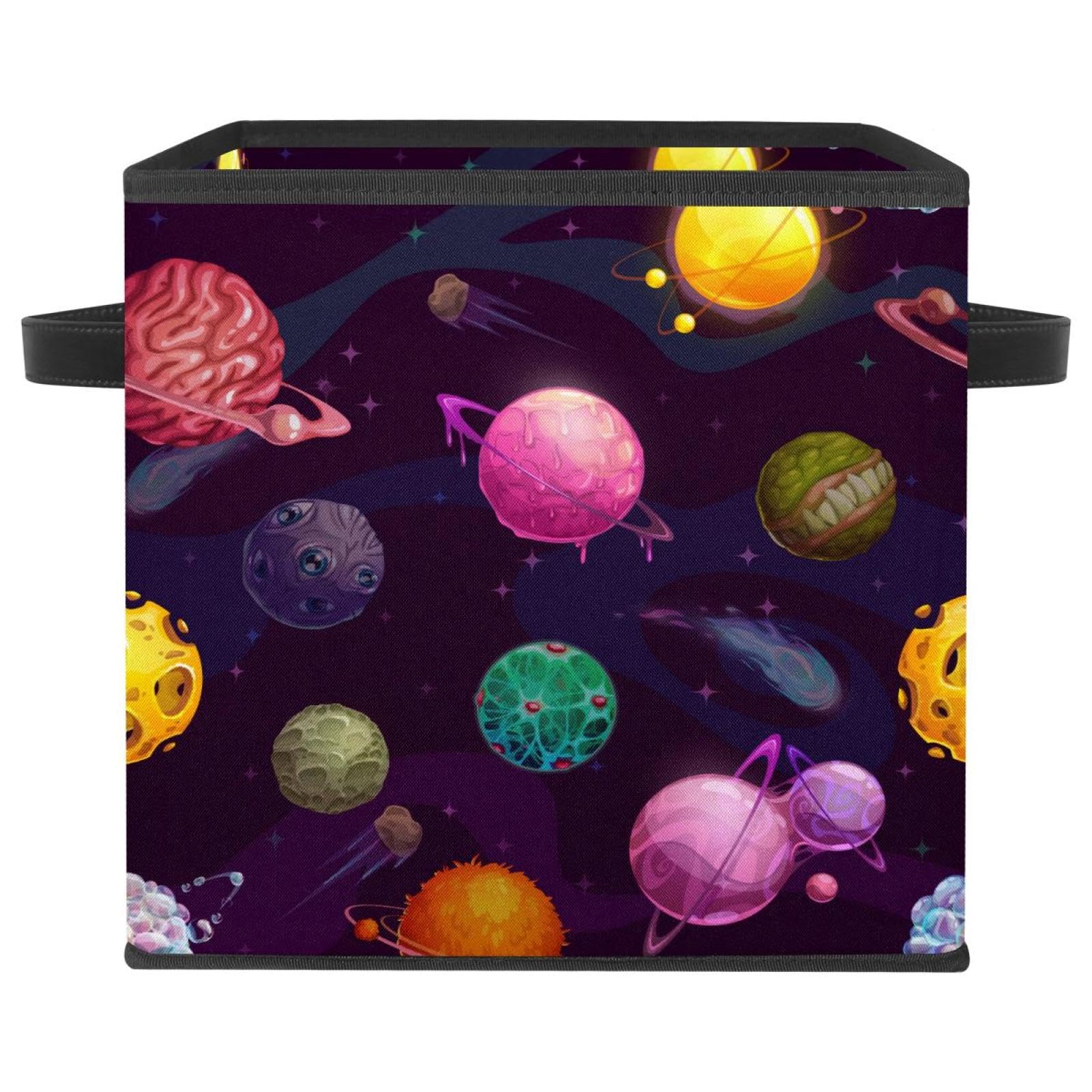 Organiseur pliable pour jouets et vêtements à motif spatial