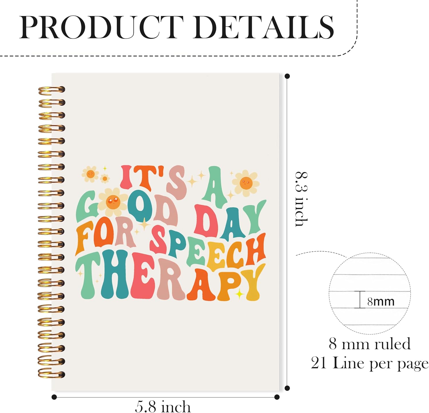 Colorful Speech Therapy Notebook, Therapy Journal Notebook for Therapists Counselors, Speech Language Pathologist SLP Gifts, Mental Health Journal for Women, 5.5x8.3 - Image 6