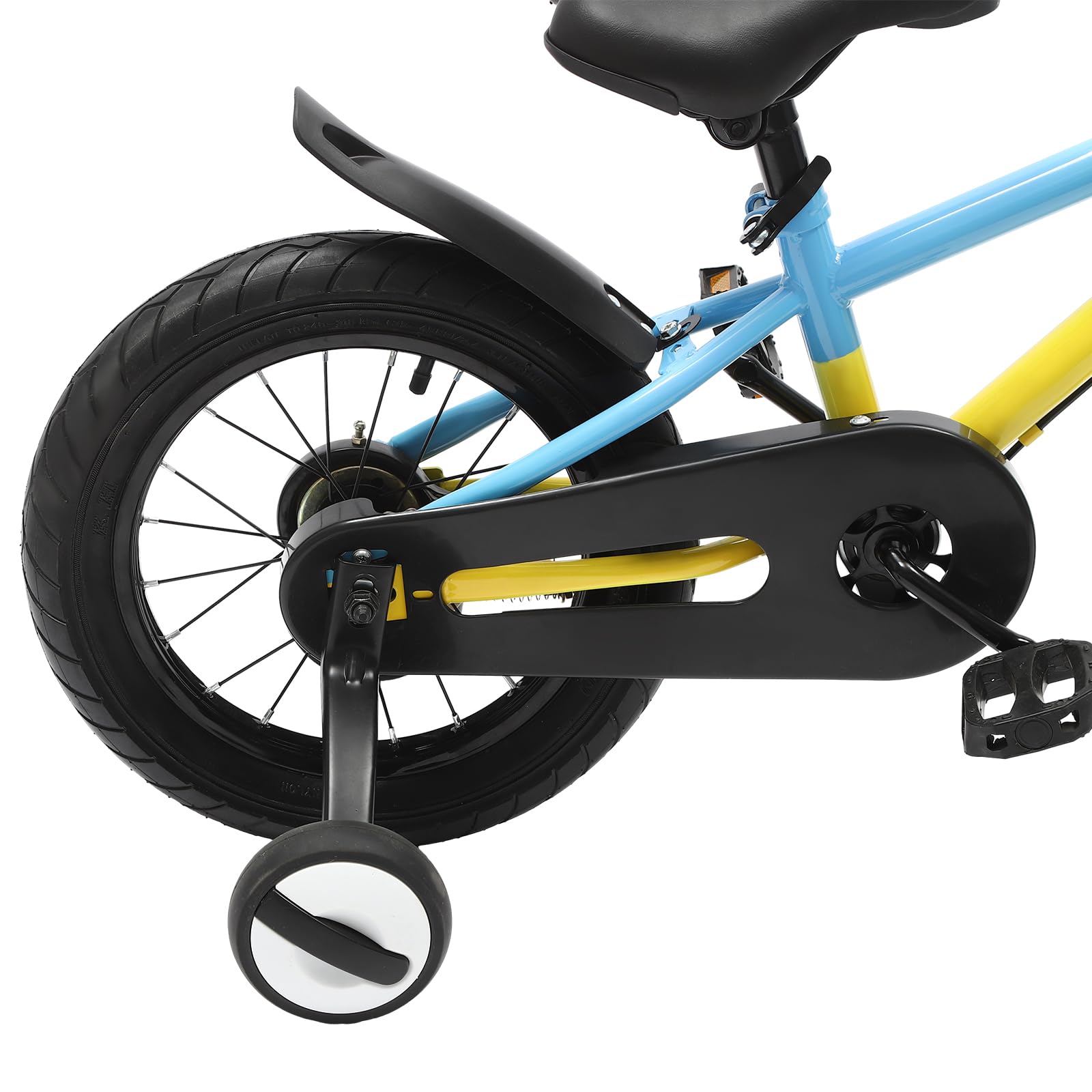 Vélo Enfant Ciounmb 14 Pouces – 3-7 Ans, 95-115cm, Freins Disque Et à Rétropédalage, Panier Et Siège Arrière