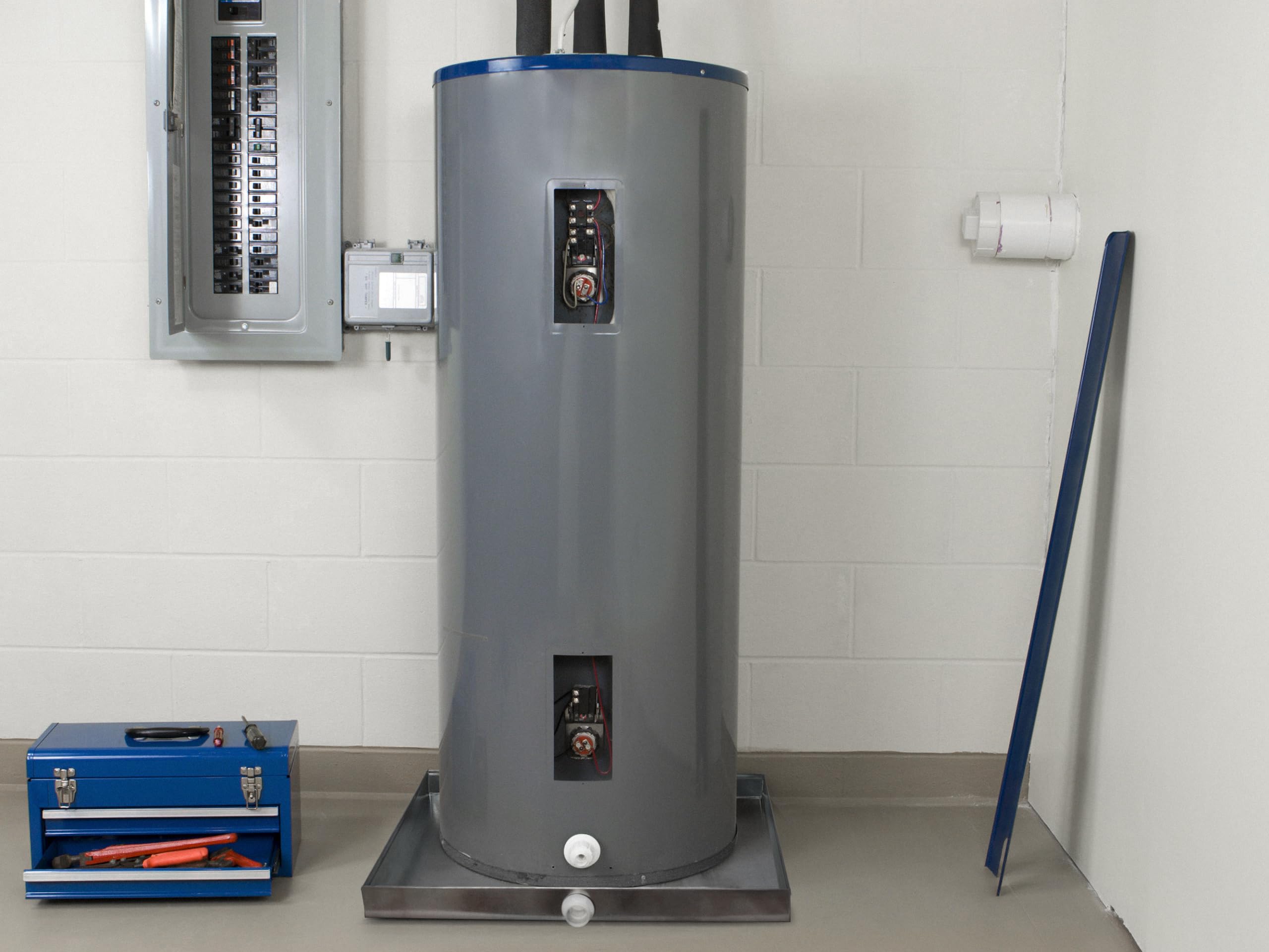Bandeja de drenaje galvanizada de 26 GA con conector, sin óxido, hecha para calentador de agua eléctrico sin agujero y unidades de aire acondicionado, protege el suelo de