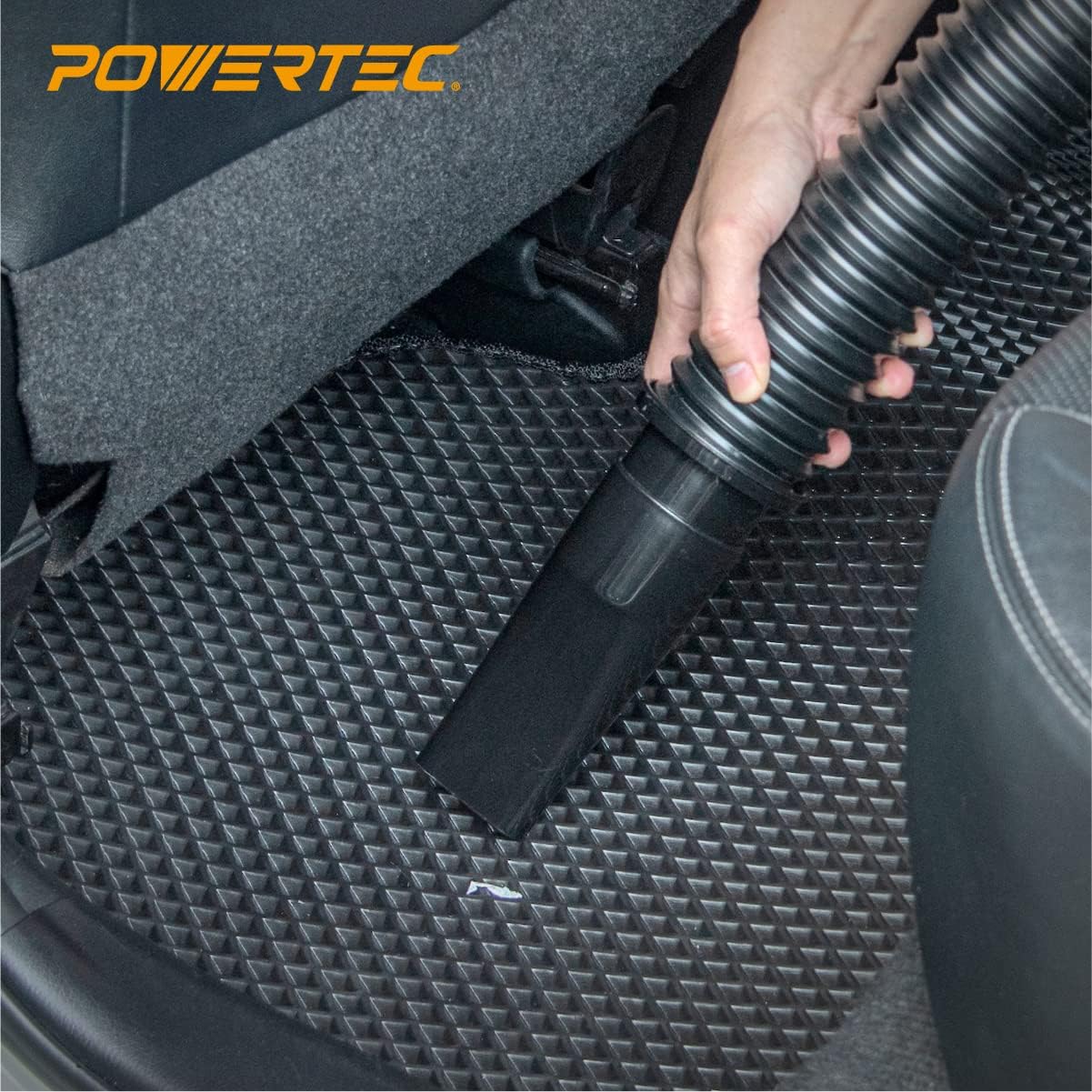 POWERTEC 70208W 2-1/2" x 36'' Flexible and Sculptable Dust Collection Hose Kit, PP Dust Collector Hose Kit for Fume Extractor, Band Saw, Router Table, Drill Press & Benchtop Woodworking Tools
