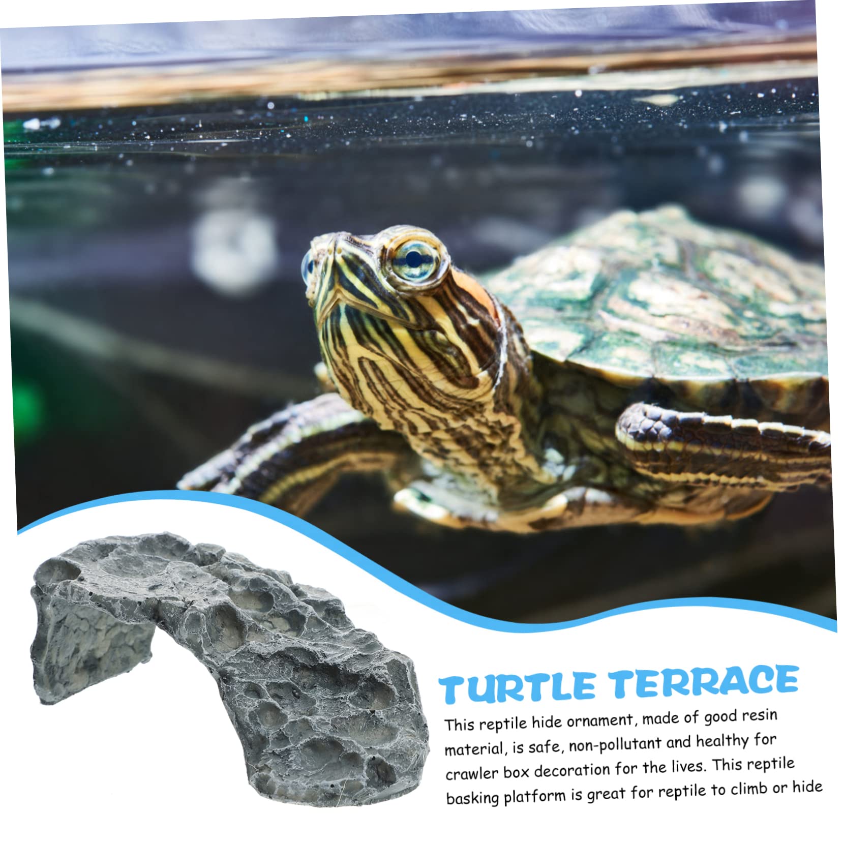 INOOMP Terrario para Reptiles Plataforma De Descanso para Tortugas Accesorio De Acuario para Dragones Barbados Refugio Natural y Área De Alimentación para Reptiles y Anfibios