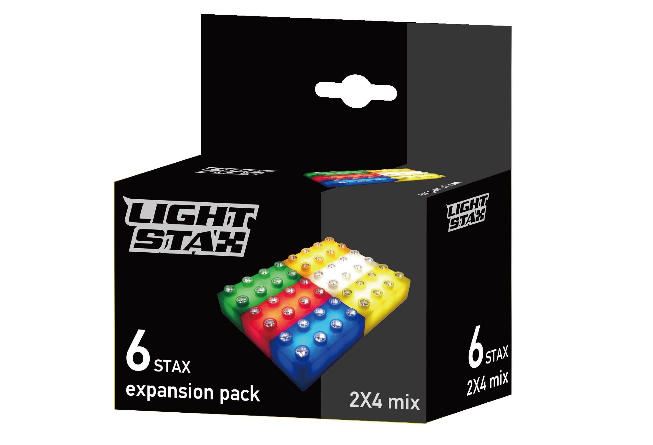 Light STAX M-04040 Expansion Pack 6 – 6 Mattoncini Luminosi 2x4, Multicolore, Compatibili Con Duplo, Per Bambini 3+