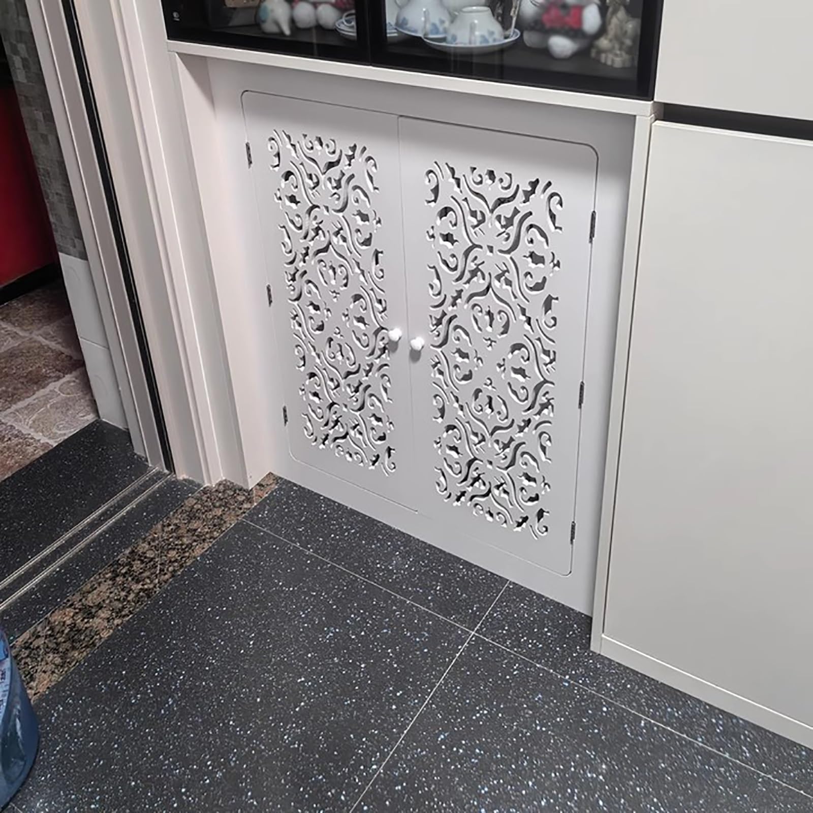 WXXZCE Osłony na Kaloryfery do Starych Kaloryferów, Osłony na Kaloryfery Domu z 2 Drzwiami, Materiał PVC, Wodoodporne, do Domu i Biura(50x70x20cm/20x27x8in)