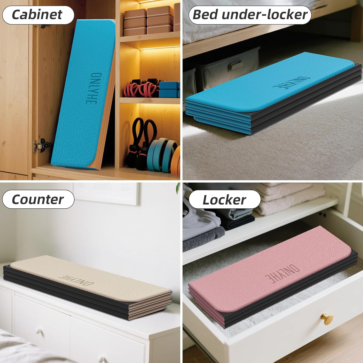 Foldable Yoga Mat 75"x31.5"x0.24" - Extra Large Lightweight TPE Exercise Mat, Double Non-Slip for Pilates, Home Workouts & Outdoor Use - Image 5