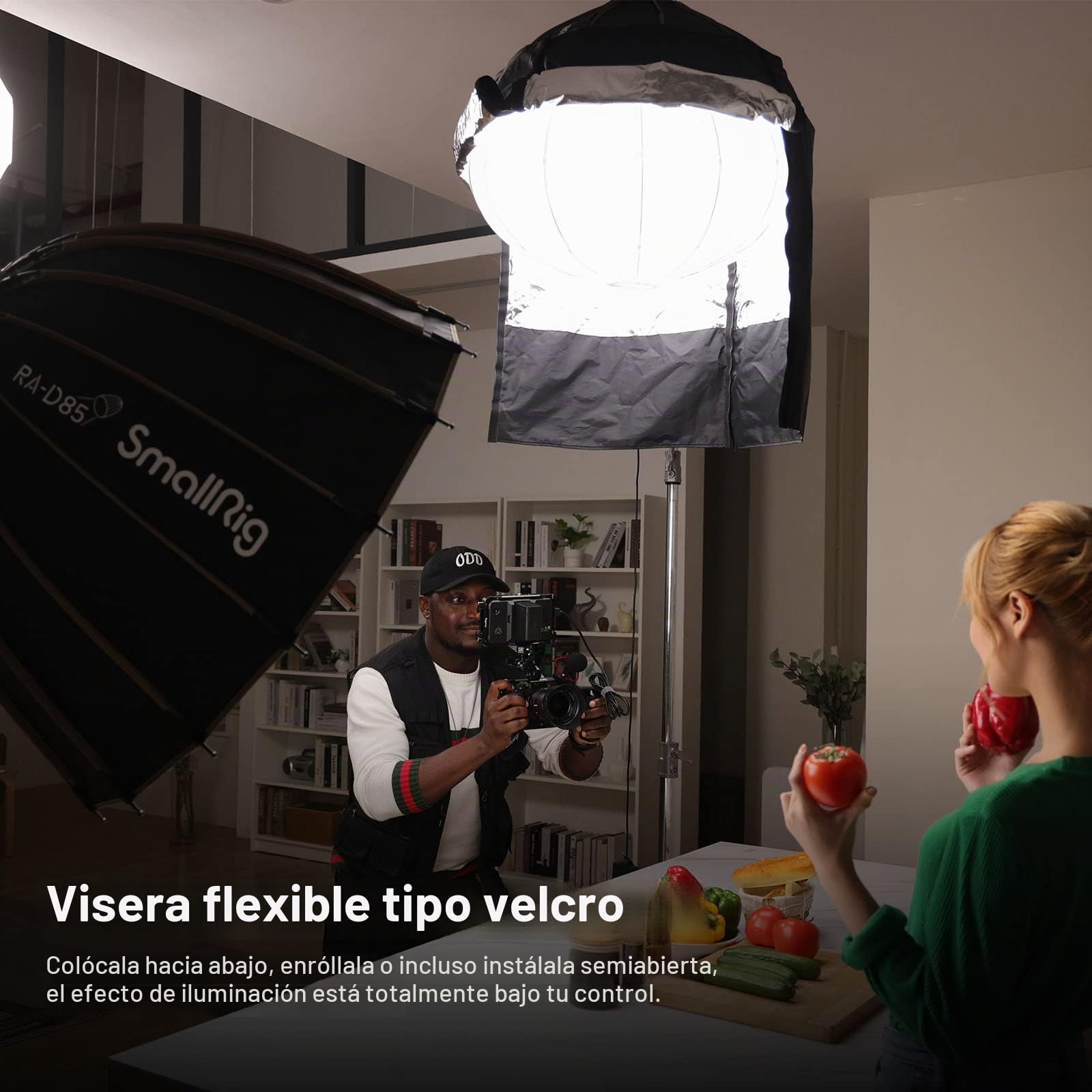 SMALLRIG 90cm/35,4" Softbox Linterna RA-L90, Montaje Bowens con Visera Flexible Tipo Velcro para SMALLRIG RC 120D/RC 120B/RC 220D/RC 220B,Compatible con Aputure Luz 600d Godox SL60W, NS65L - 3932