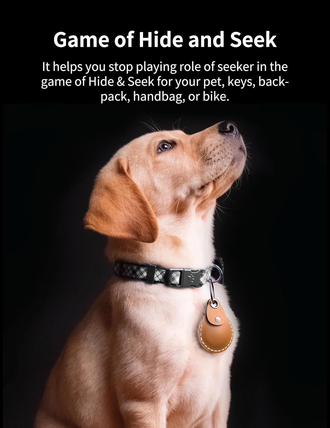 VogDuo Horween leather airtag holder, keychain wrist lanyard quality durable case Protect Cover Scratch Resistance (Havana Brown)