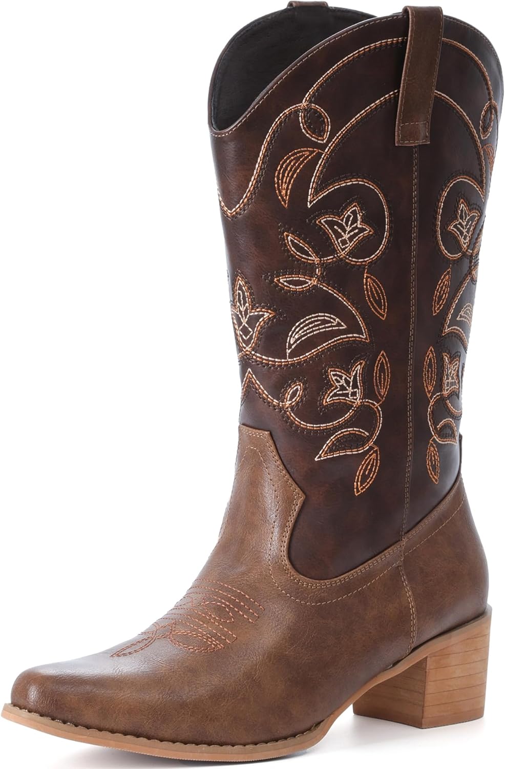 IXU Cowboy Boots For Women Wide Calf Pointy Toe Cowgirl Mid Calf... - Picture 13 of 55