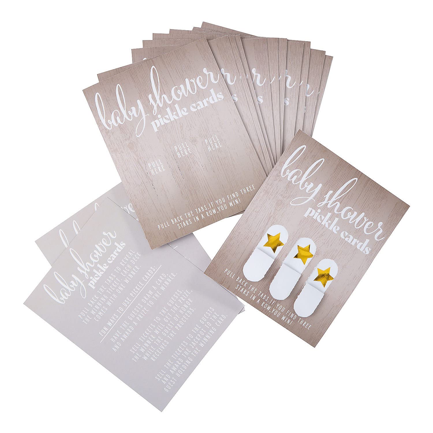 Fun Express Neutral Baby Shower Pickle Cards - 24 Pieces