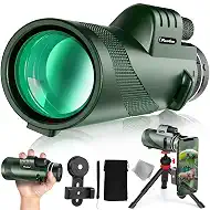 40x60 HD Monocular Telescope for Adults with Smartphone Adapter Tripod Hand Strap, Hand-held Monocular for Adults with BAK4 Prism&FMC Lens for Birdwatching Hiking Concert Travelling