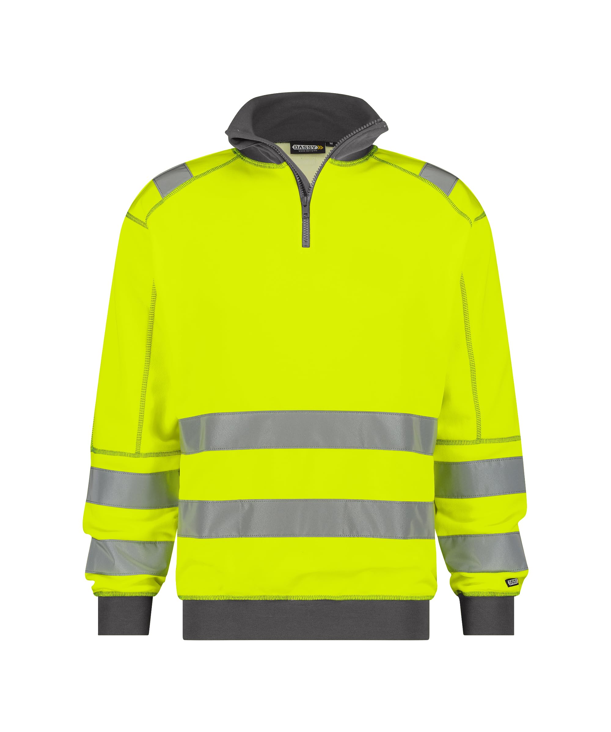 DASSY® Denver Warnschutz Sweatshirt - Größe 2XL - NEONGELB/ZEMENTGRAU