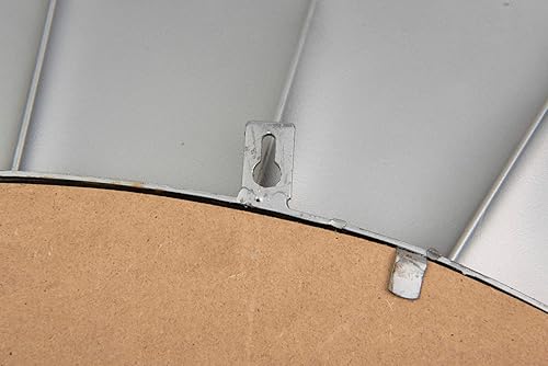 Miniatura 7 de Creative Co-Op Espejo ovalado con marco de metal festoneado negro envejecido